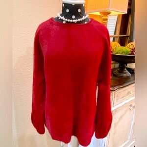 Chelsea & Violet Eyelash Pullover, Deep Red , Size Large